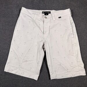 TravisMathew Golf Shorts Mens 30 Grey Palm Tree Print Stretch Performance Preppy